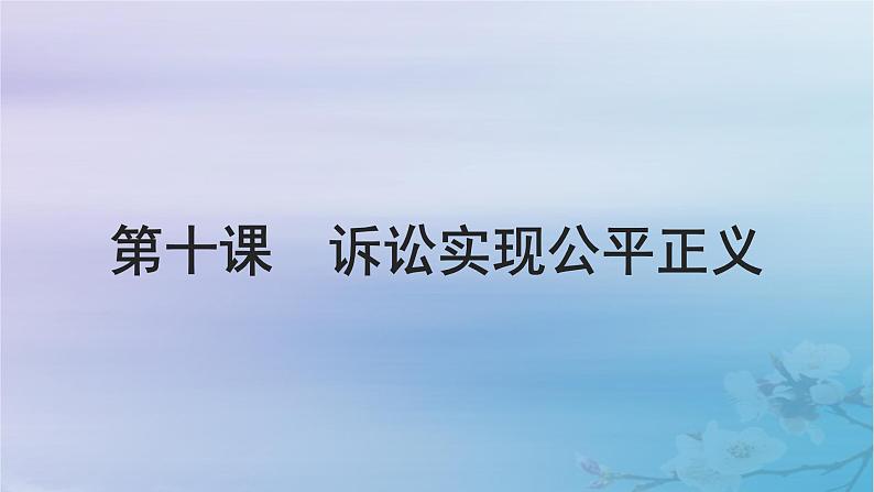 2025届高考政治一轮总复习选择性必修2第四单元社会争议解决第十课诉讼实现公平正义课件01