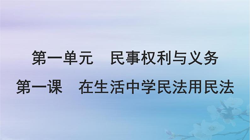 2025届高考政治一轮总复习选择性必修2第一单元民事权利与义务第一课在生活中学民法用民法课件第2页