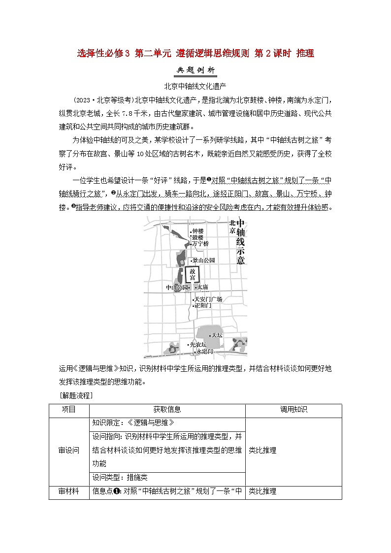 2025届高考政治一轮总复习素养提升训练题选择性必修3第二单元遵循逻辑思维规则第二课时推理01