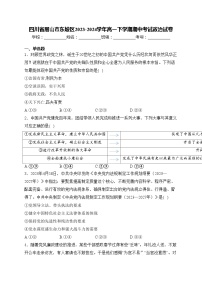 四川省眉山市东坡区2023-2024学年高一下学期期中考试政治试卷(含答案)