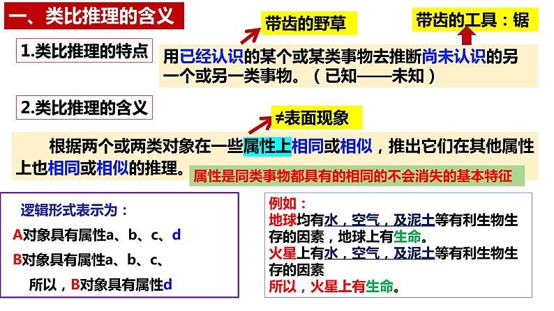 7.2类比推理及其方法课件----2023-2024学年高中政治统编版选择性必修306