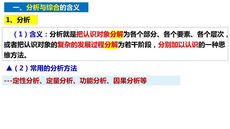 8.2 分析与综合及其辩证关系课件  高中政治 选择性必修3 逻辑与思维  统编版第4页