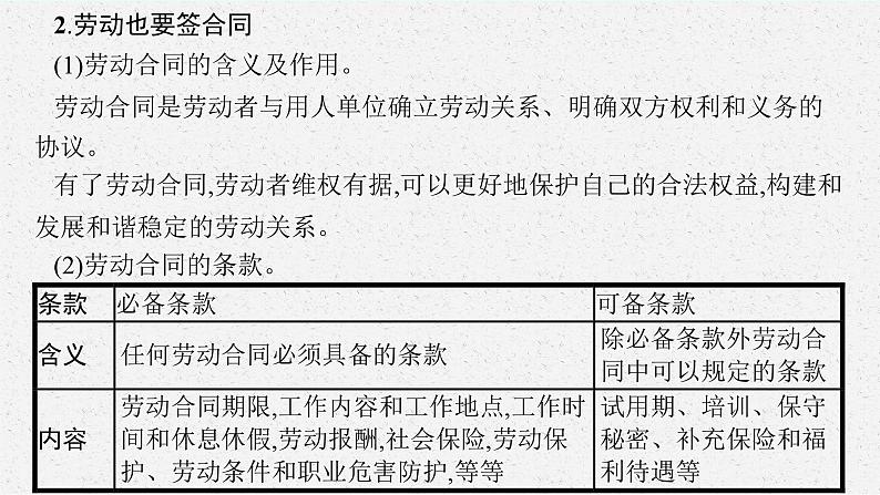 2025届人教新高考高三政治一轮复习课件选修2第7课做个明白的劳动者08