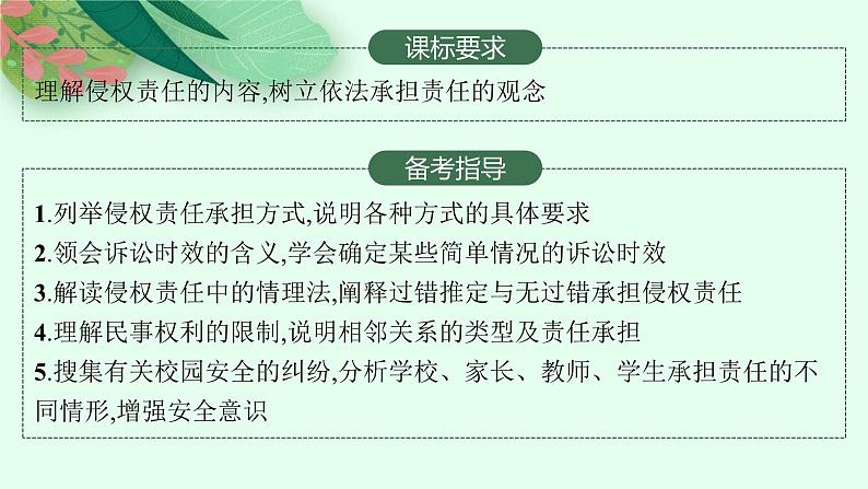 2025届人教新高考高三政治一轮复习课件选修2第4课侵权责任与权利界限02