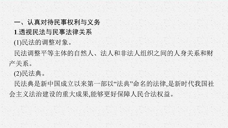 2025届人教新高考高三政治一轮复习课件选修2第1课在生活中学民法用民法05