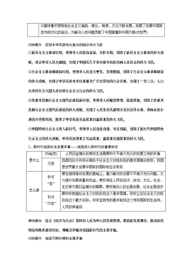 必修1 第四课　课时一　新时代的主要矛盾与奋斗目标-2025年高考政治一轮复习课件03
