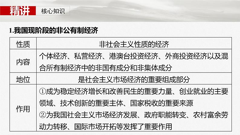 必修2 第五课　课时二　多种所有制经济共同发展-2025年高考政治一轮复习课件05