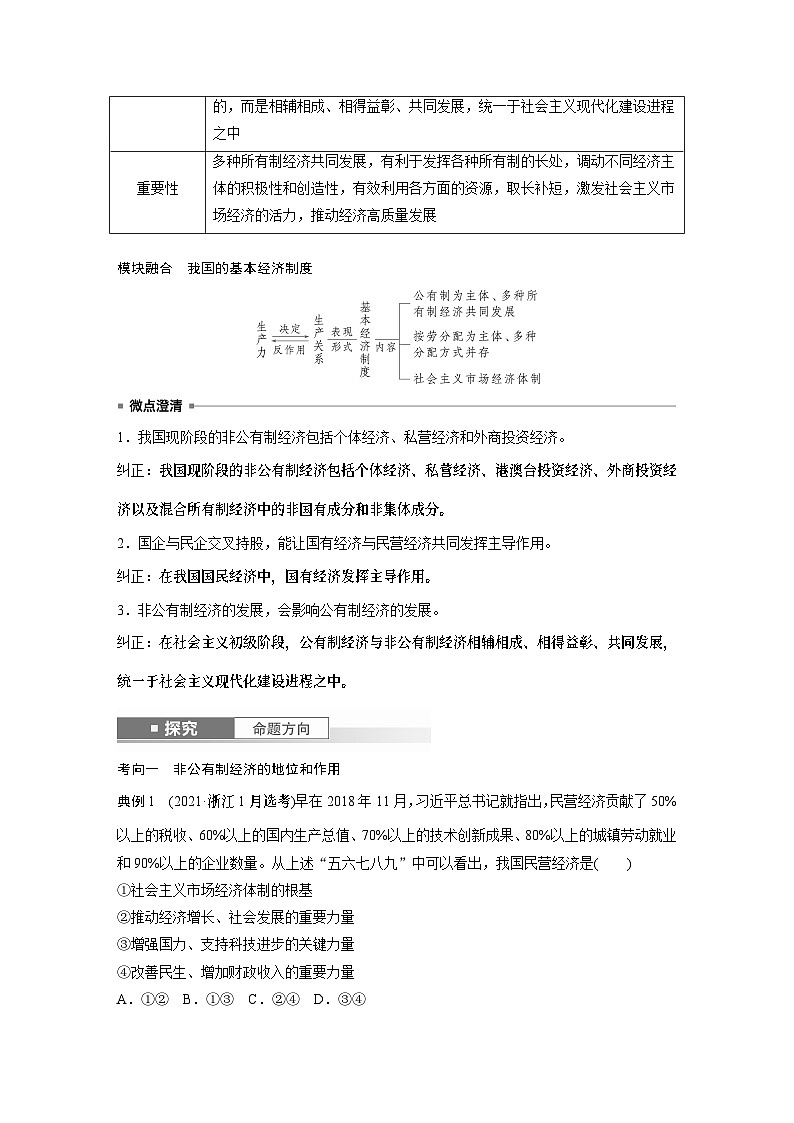 必修2 第五课　课时二　多种所有制经济共同发展-2025年高考政治一轮复习课件02