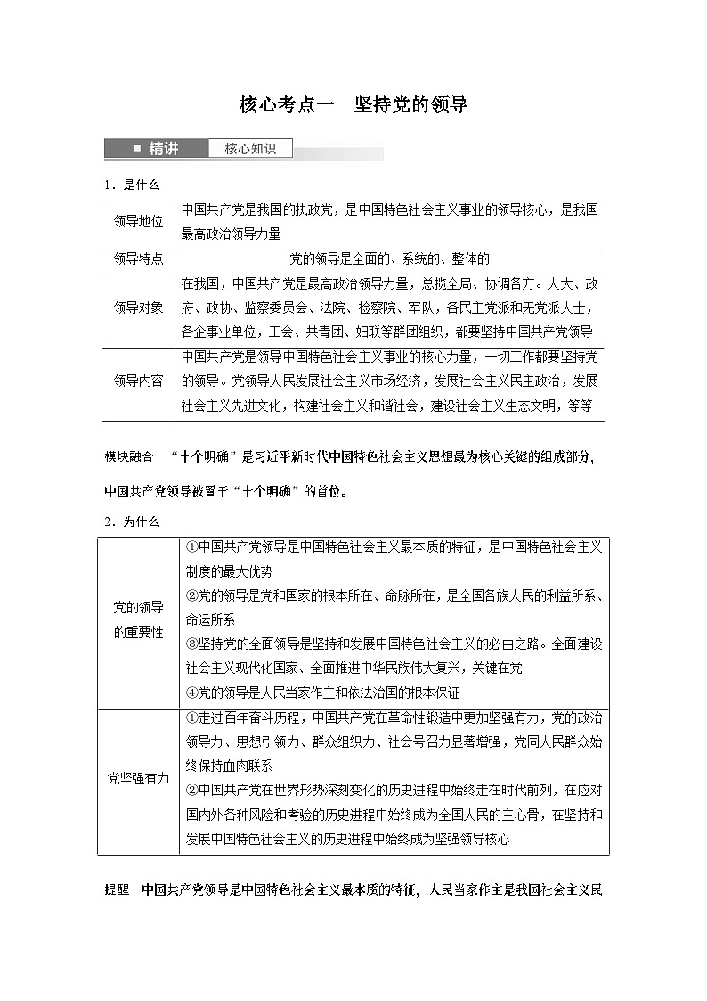 必修3 第十课　坚持和加强党的全面领导-2025年高考政治一轮复习课件02