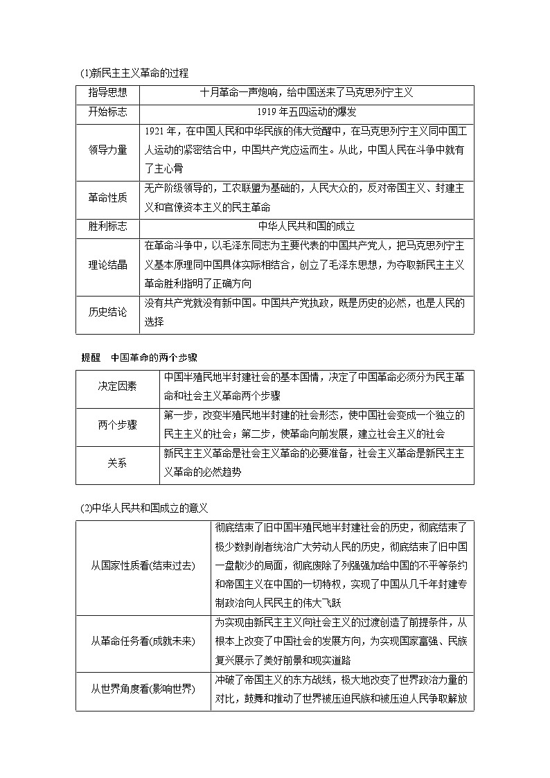 2025年高考政治大一轮复习 必修1 第二课 只有社会主义才能救中国（课件+讲义）03