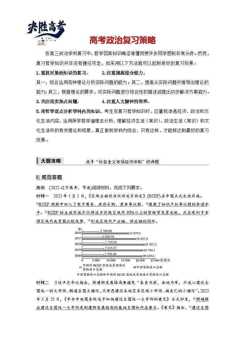 2025年高考政治大一轮复习 必修2 第六课　大题攻略　关于“社会主义市场经济体制”的命题（课件+讲义）01