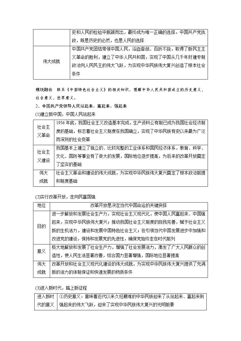 2025年高考政治大一轮复习 必修3 第九课　中国共产党领导地位的确立及其先进性（课件+讲义）03