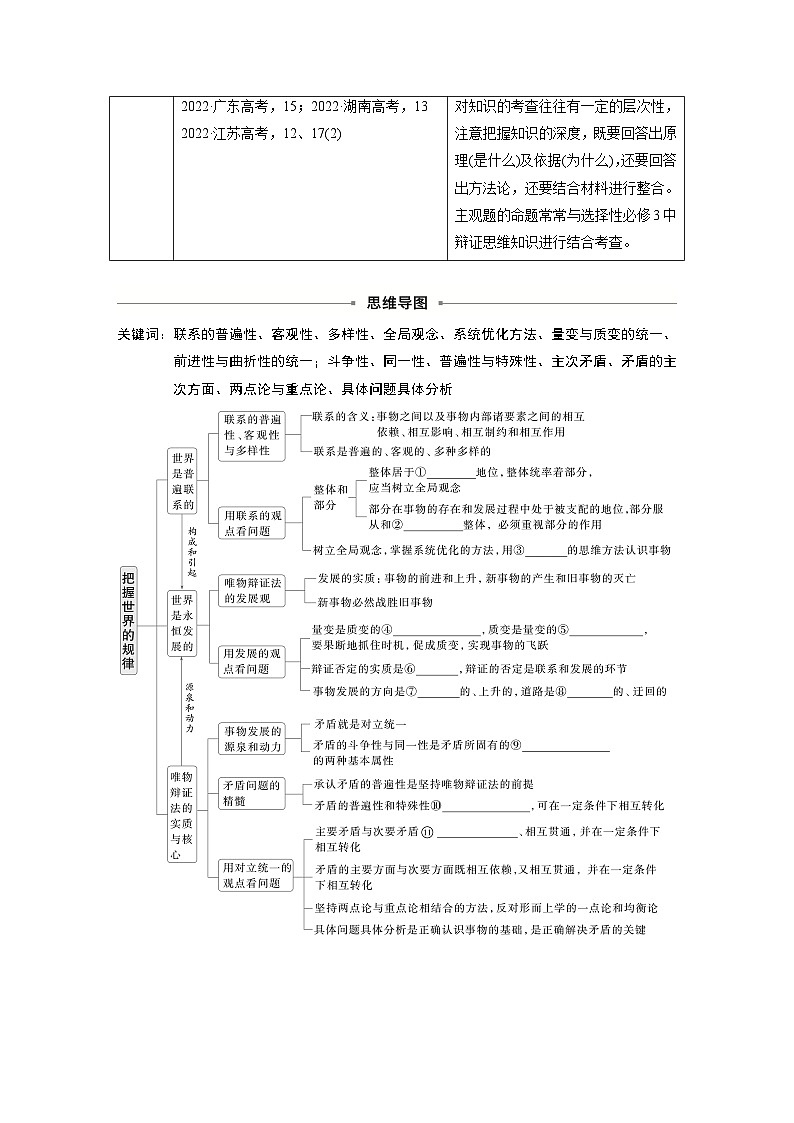 2025年高考政治大一轮复习 必修４ 第十九课　课时一　世界是普遍联系的（课件+讲义）02