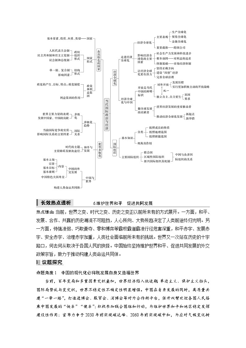 2025年高考政治大一轮复习 选择性必修1 阶段提升复习六　当代国际政治与经济（课件+讲义）02