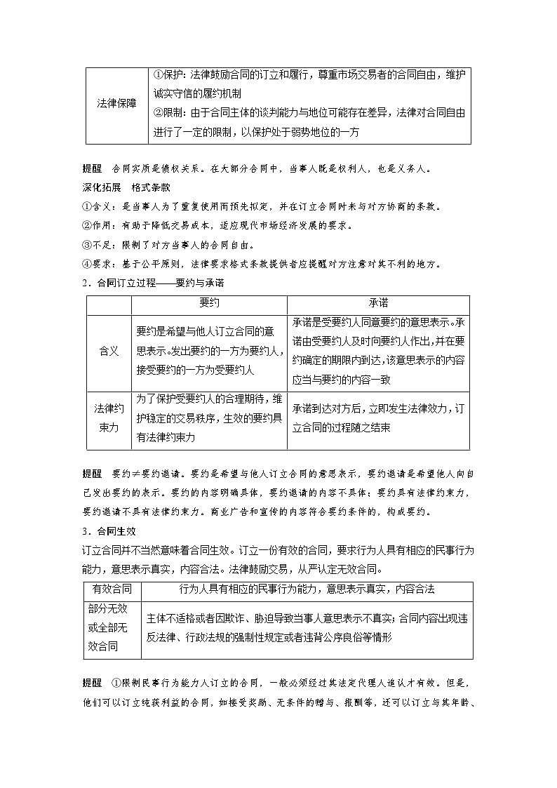 2025年高考政治大一轮复习 选择性必修2 第三十课　课时三　订约履约　诚信为本（课件+讲义）02