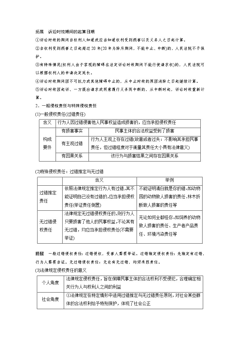 2025年高考政治大一轮复习 选择性必修2 第三十课　课时四　侵权责任与权利界限（课件+讲义）02