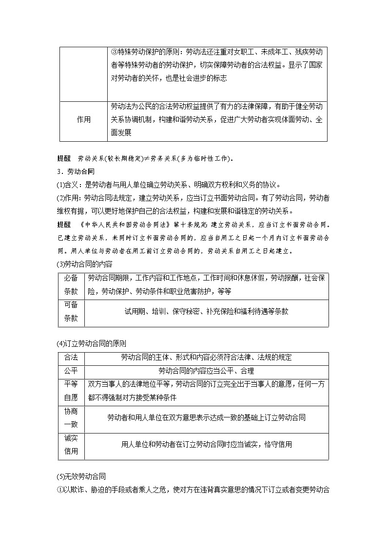 2025年高考政治大一轮复习 选择性必修2 第三十二课　课时1　做个明白的劳动者（课件+讲义）03