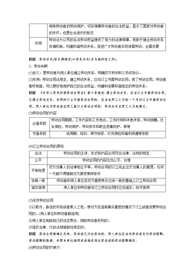 2025年高考政治大一轮复习 选择性必修2 第三十二课　课时1　做个明白的劳动者（课件+讲义）03