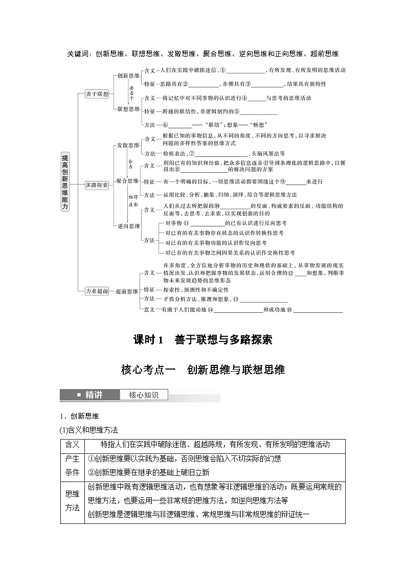 2025年高考政治大一轮复习 选择性必修3 第三十七课　课时1　善于联想与多路探索（课件+讲义）02