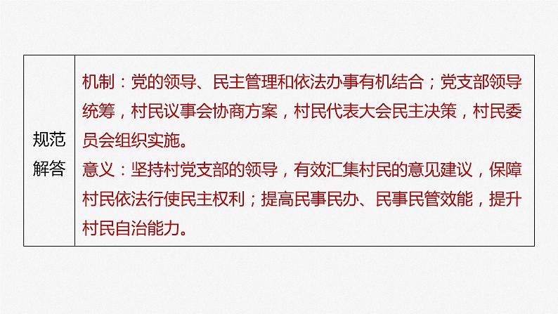 必修3 第十三课　大题攻略　关于“基层群众自治”的命题-2025年高考政治一轮复习课件06