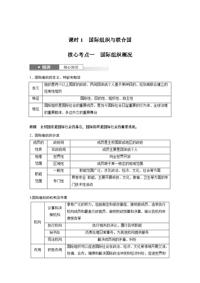 选择性必修1 第二十九课　课时1　国际组织与联合国-2025年高考政治一轮复习课件02