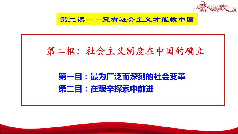 统编版高中政治必修一中国特色社会主义  2.2  社会主义制度在中国的确立  课件04