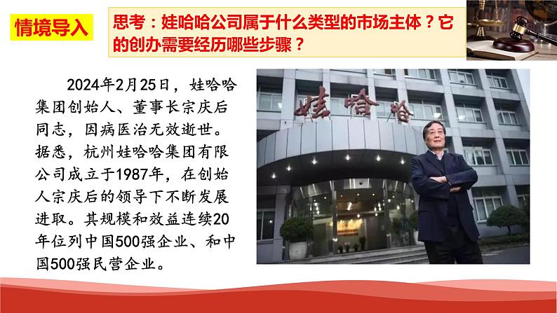 统编版高中政治选择性必修二法律与生活   8.1  自主创业  公平竞争  课件01