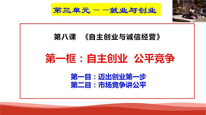 统编版高中政治选择性必修二法律与生活   8.1  自主创业  公平竞争  课件02