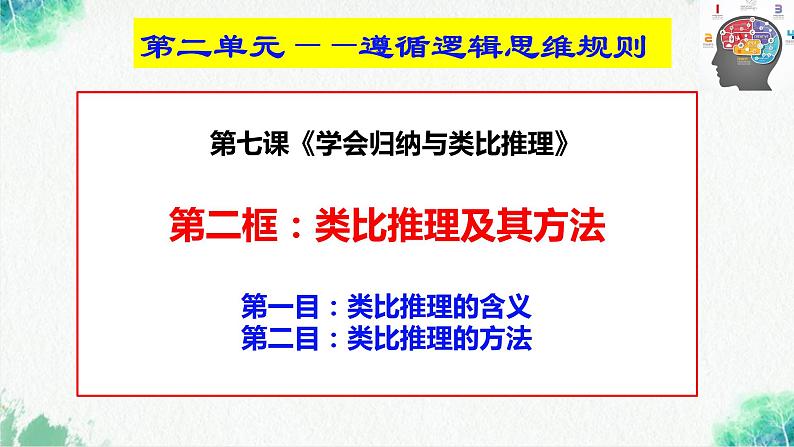 统编版高中政治选择性必修三逻辑与思维   7.2  类比推理及其方法  课件第2页