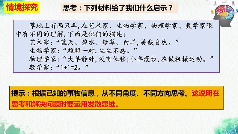 统编版高中政治选择性必修三逻辑与思维   12.1  发散思维与聚合思维的方法  课件05