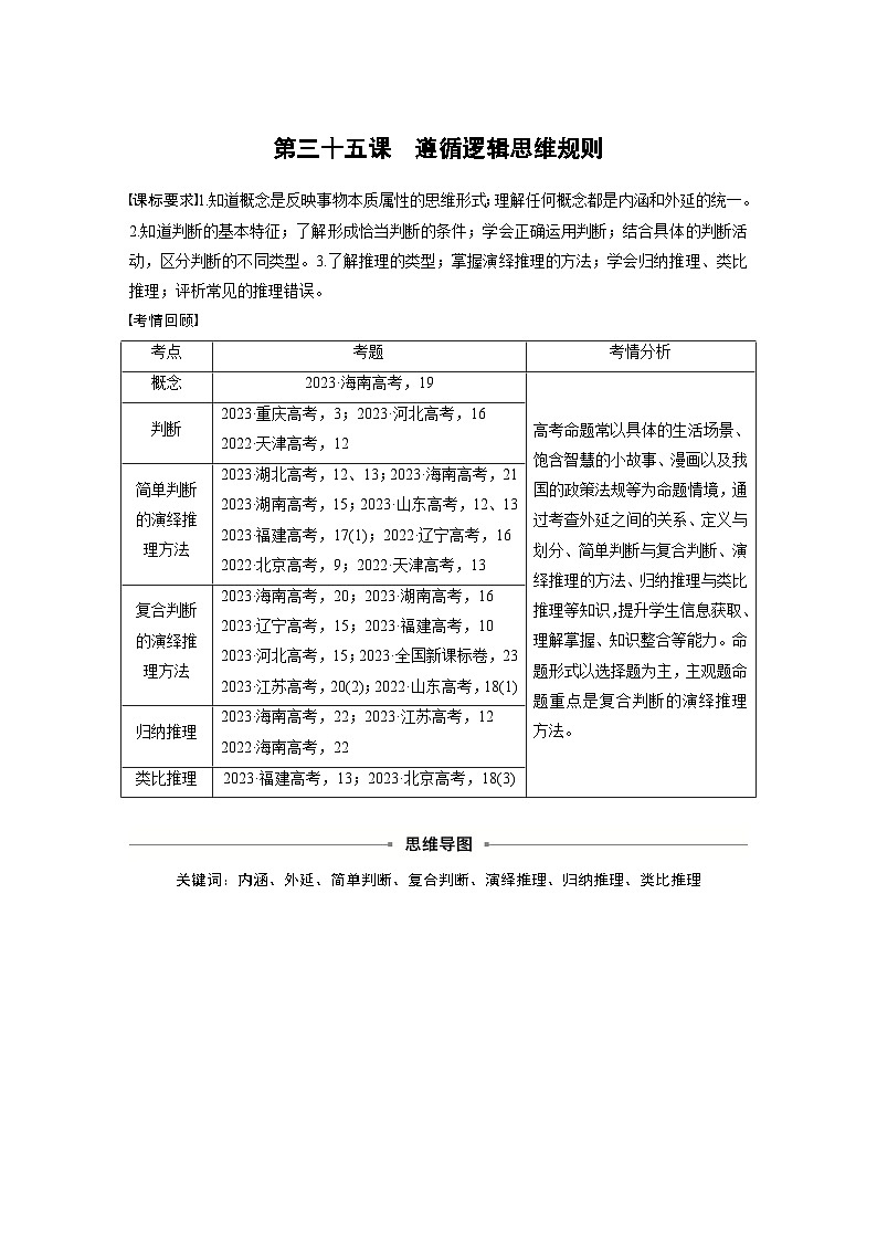选择性必修3 第三十五课　课时1　准确把握概念-2025年高考政治一轮复习课件01