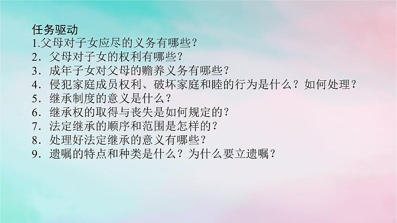 2025版高考政治全程一轮复习选择性必修2第二单元家庭与婚姻第五课在和睦家庭中成长课件07