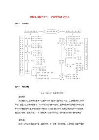 2025版高考政治全程一轮复习阶段复习提升练习一中国特色社会主义