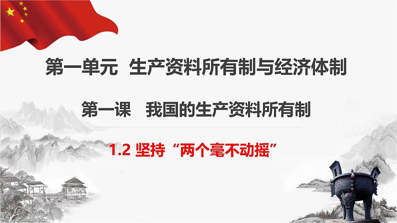 高中政治人教统编版必修2经济与社会1-2坚持“两个毫不动摇”精品课件1第1页