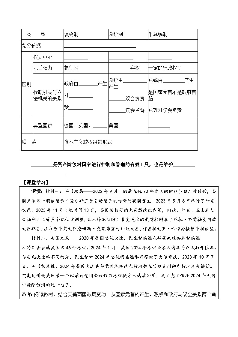 1.2《国家的政权组织形式》课件+教案+分层练习+导学案-统编版政治选择性必修102