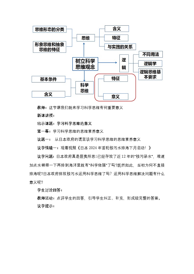 3.2《学习科学思维的意义》课件+教案+分层作业+导学案—统编版政治选择性必修302