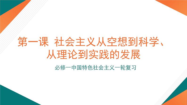 第一课 社会主义从空想到科学、从理论到实践的发展 课件-2025届高考政治一轮复习统编版必修一中国特色社会主义 (2)第1页