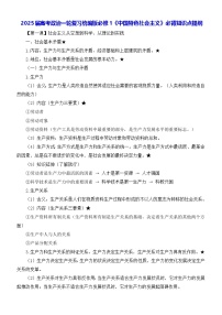 2025届高考政治一轮复习统编版必修1《中国特色社会主义》必背知识点提纲