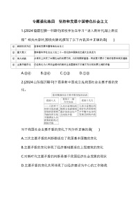 备战2025高中政治必修2专题强化练四-坚持和发展中国特色社会主义（含答案解析）