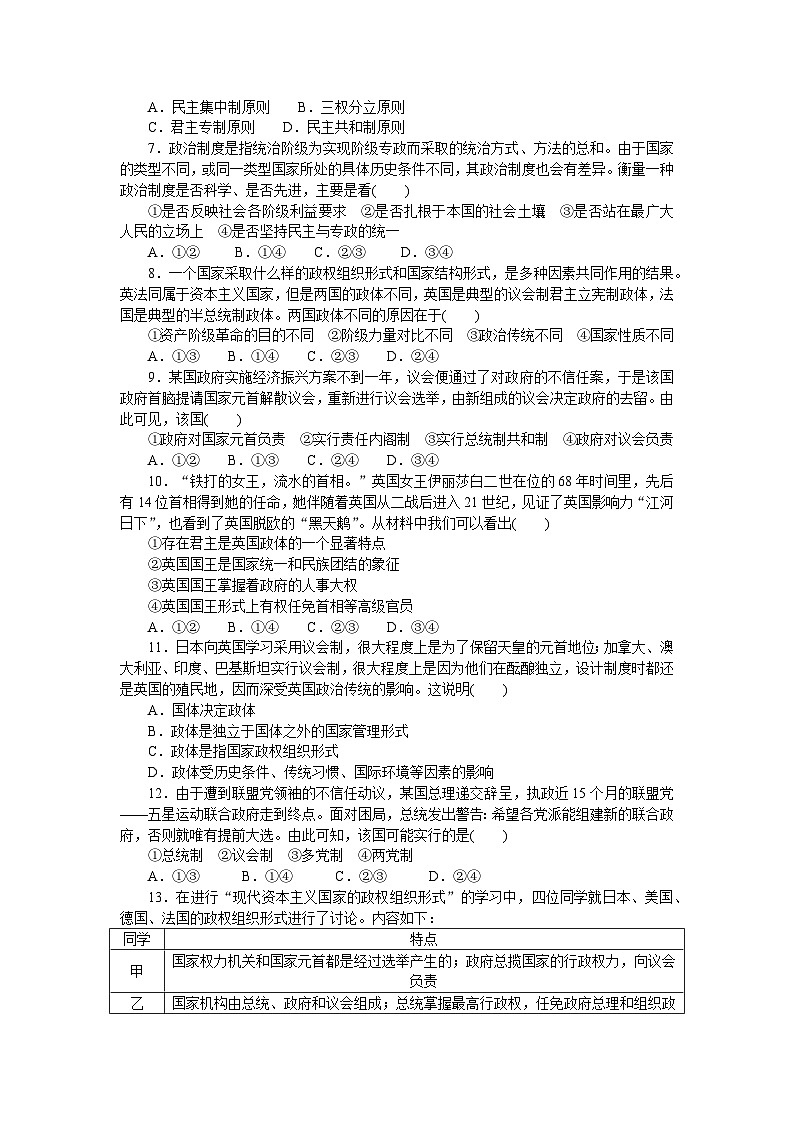 2024—2025高中政治选择性必修1一轮复习单元综合检测卷(一)02