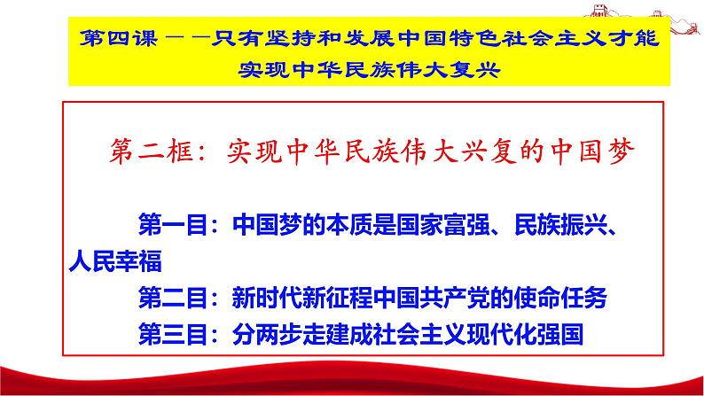 统编版高中政治必修一中国特色社会主义  4.2  实现中华民族伟大兴复的中国梦  课件03