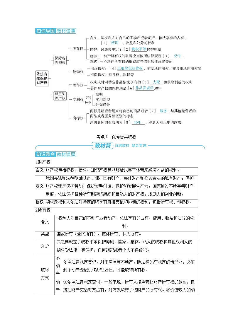 2025年高考政治精品教案选择性必修2 法律与生活 第一课 民事权利与义务 第二课时 依法有效保护财产权第2页
