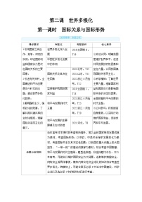 2025年高考政治精品教案选择性必修1 当代国际政治与经济 第二课 世界多极化 第一课时 国际关系与国际形势