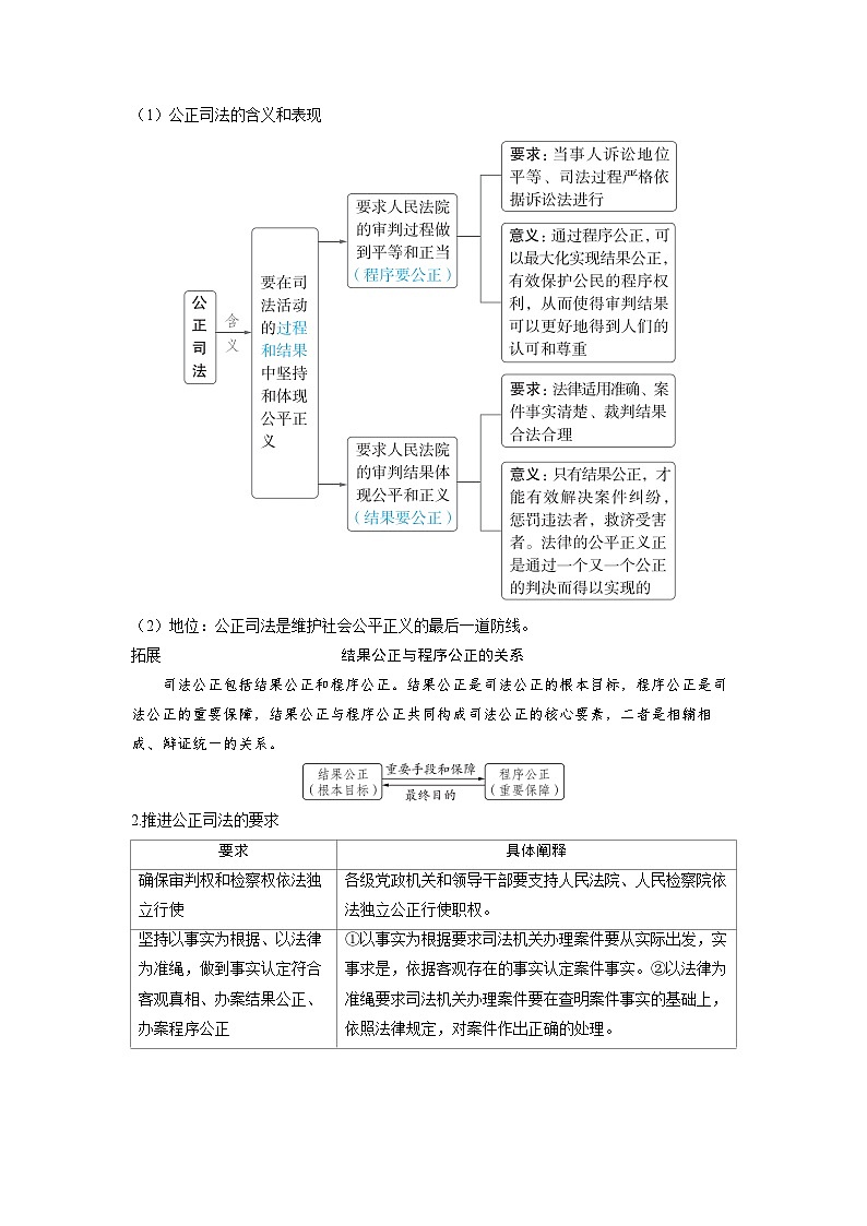 2025年高考政治精品教案必修3 政治与法治 第九课 全面推进依法治国的基本要求 第二课时 公正司法与全民守法第2页