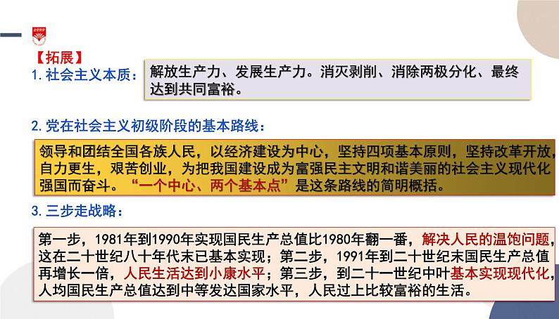 高中部编思想政治—必修1—3.2 中国特色社会主义的创立、发展和完善 课件08