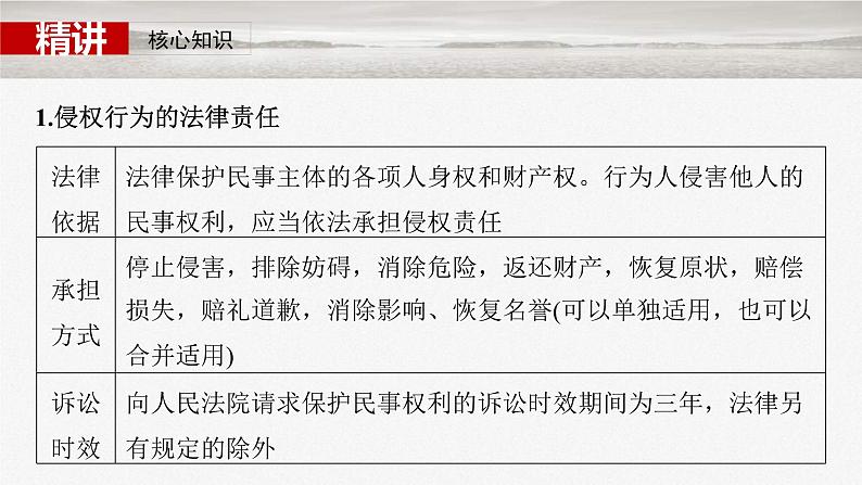 新高考政治一轮复习讲义课件选择性必修2 第三十课　课时四　侵权责任与权利界限（含解析）第5页