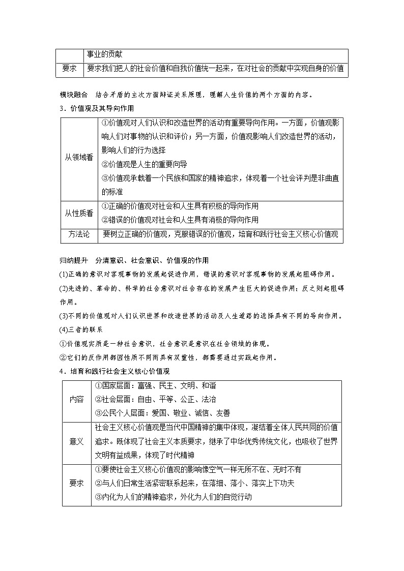 新高考政治一轮复习讲义必修4第二十二课实现人生的价值（2份打包，原卷版+教师版）03