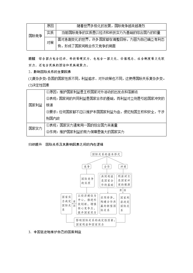 新高考政治一轮复习讲义选择性必修1第二十七课课时1国际关系与国际形势（原卷版）第3页
