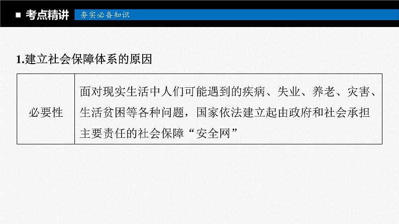 新高考政治一轮复习讲义课件必修2第8课课时2我国的社会保障（含解析）第5页