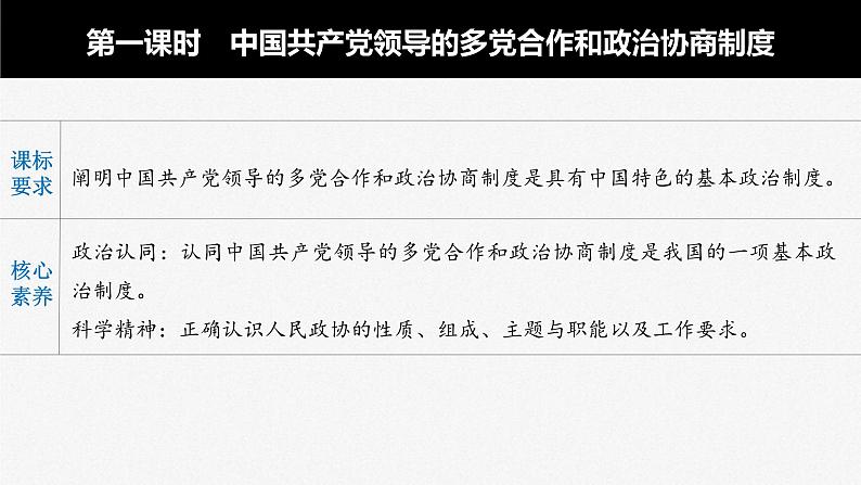 新高考政治一轮复习讲义课件 第14课 第1课时　中国共产党领导的多党合作和政治协商制度（含解析）02